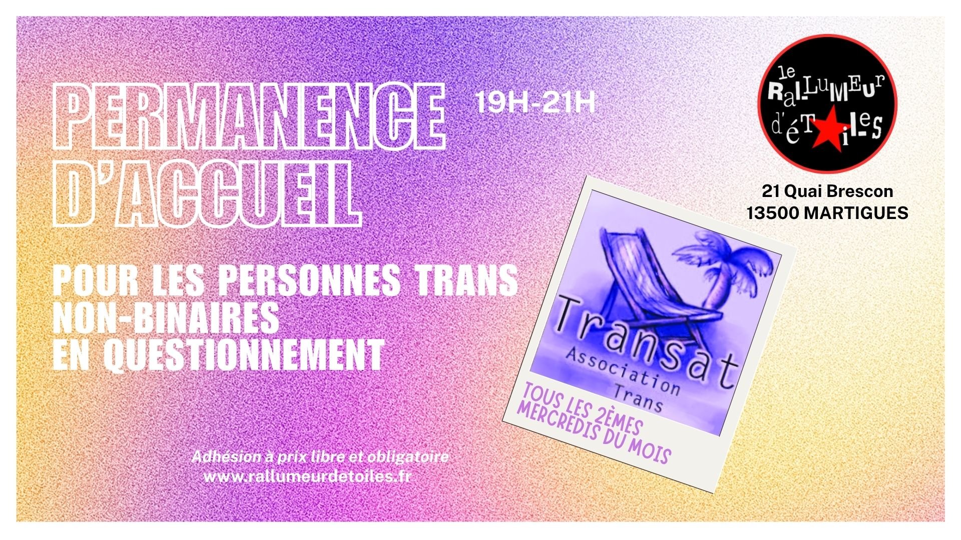 🌈 Association Transat : Permanence d’accueil pour les personnes trans