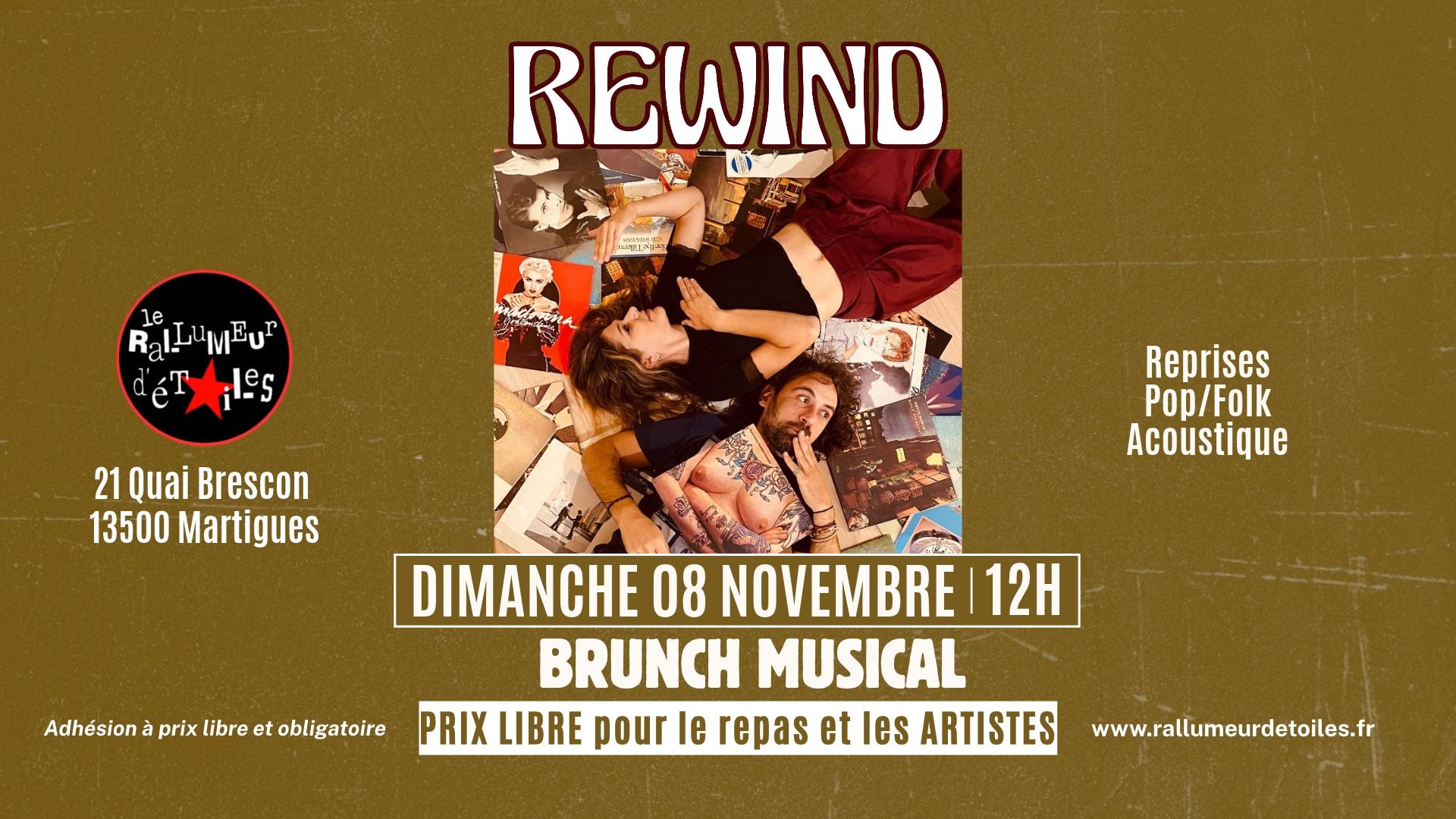Brunch musical - Concert REWIND (Reprises Pop/Folk acoustique)