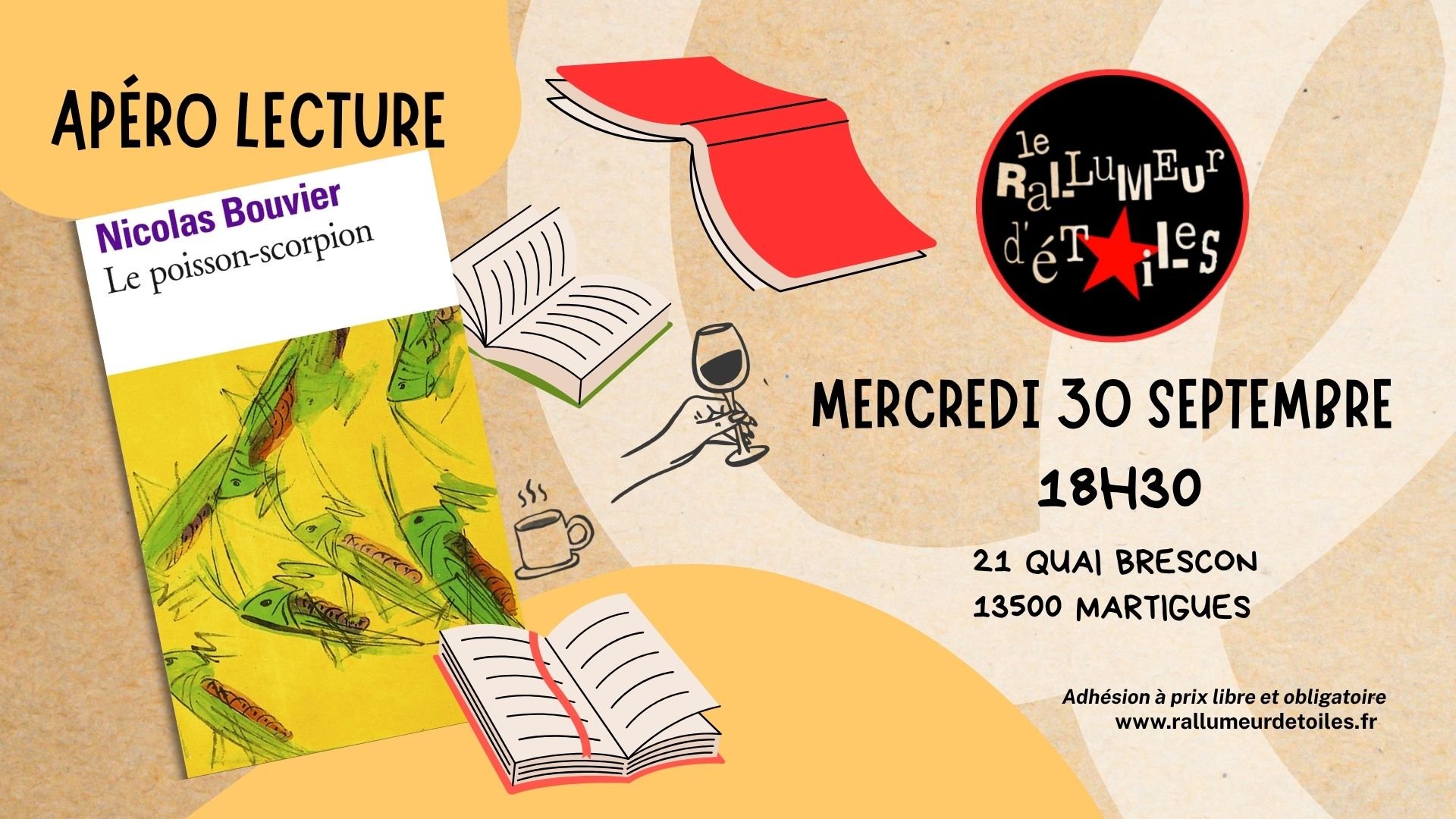 📚 Apéro Lecture "Le poisson-scorpion" de Nicolas Bouvier